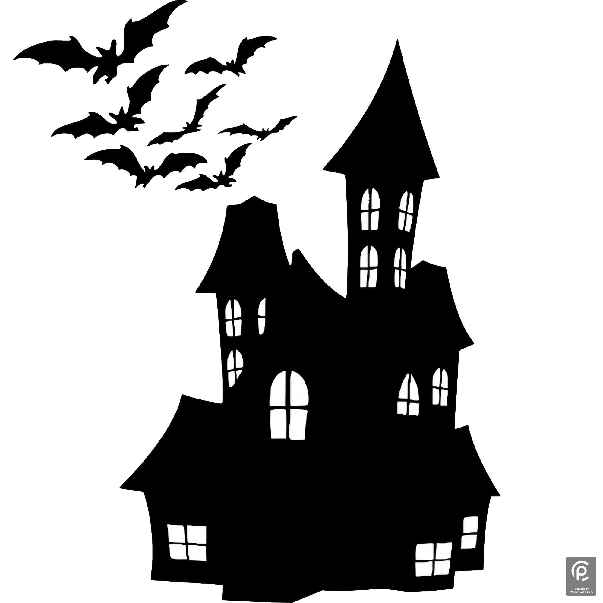 Halloween Silhouette Castle  Transparent Photo