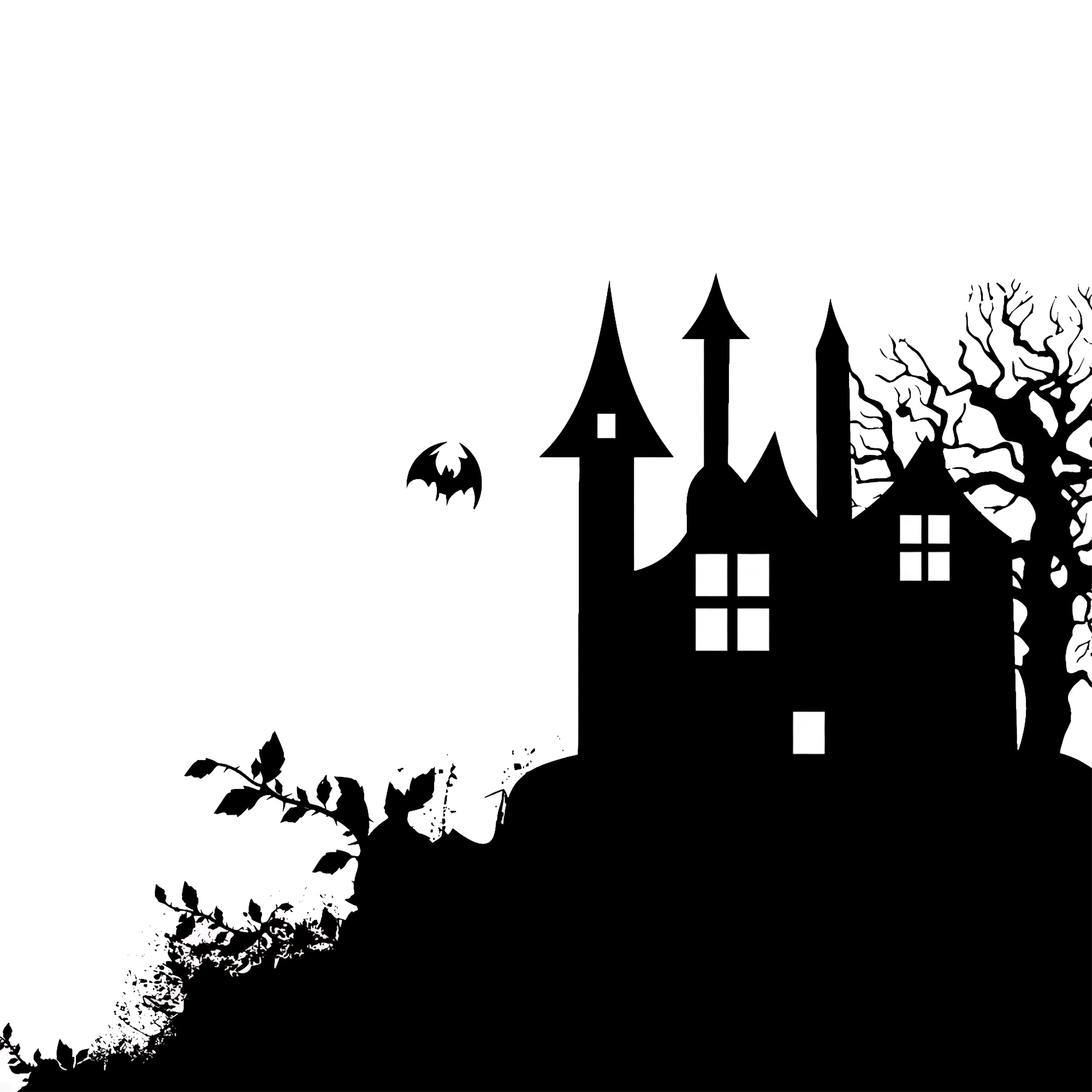 Halloween Silhouette Castle  Transparent Clipart