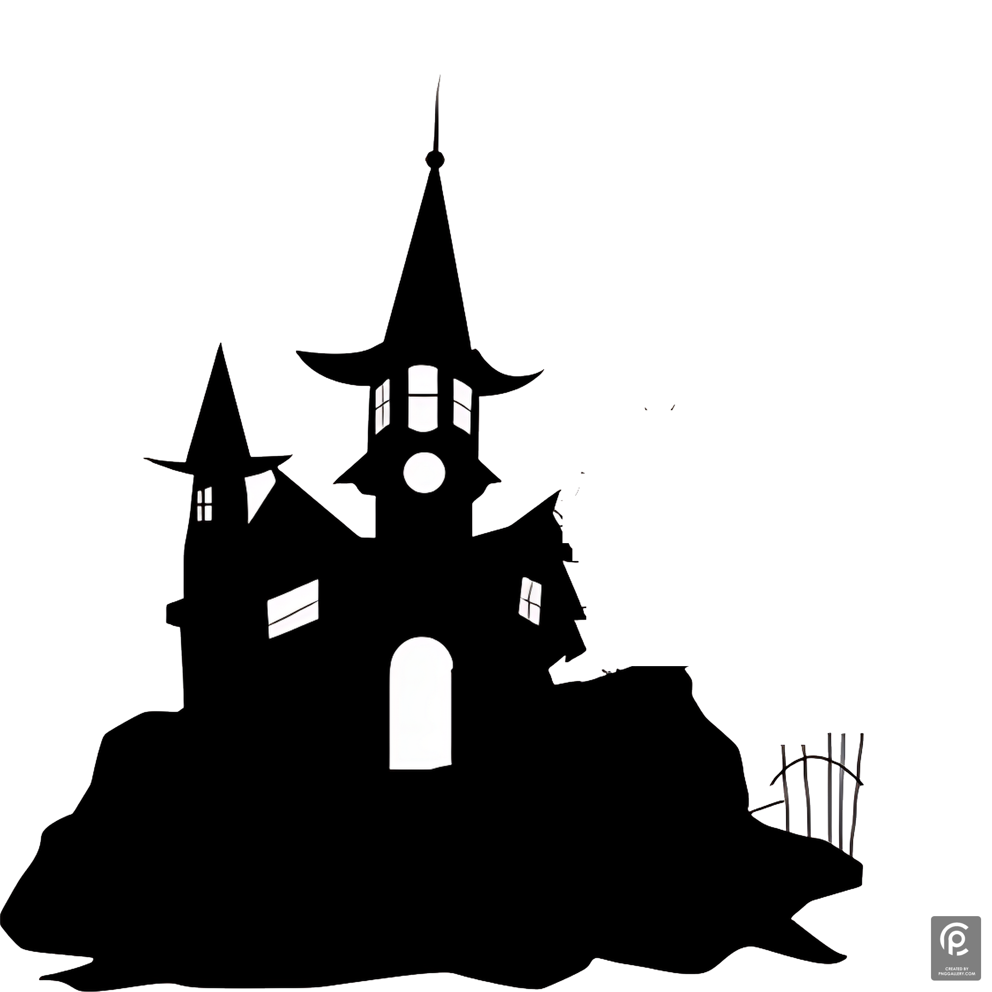 Halloween Silhouette Castle  Transparent Gallery