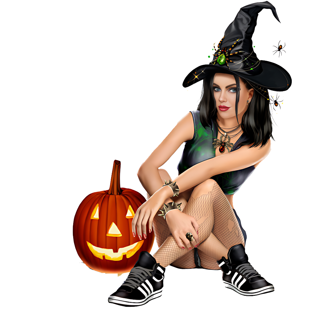 Halloween Witch With Pumpkin Transparent Gallery