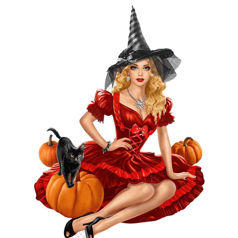 Halloween Witch Women Transparent Clipart