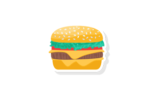 Hamburger Sticker PNG