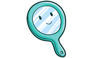 Hand Mirror Sticker PNG