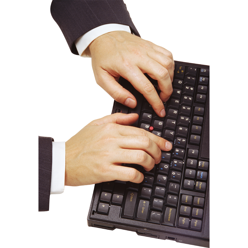 Hand On Keyboard Transparent Photo