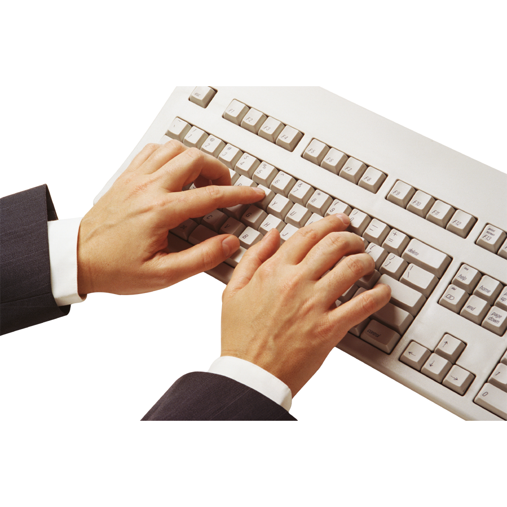 Hand On Keyboard Transparent Picture