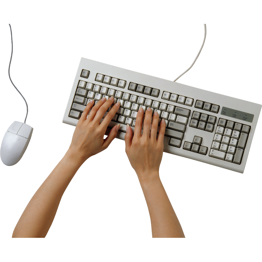 Hand On Keyboard Transparent Clipart