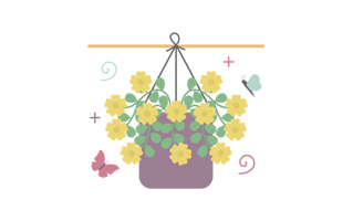 Hanging Pot Free Sticker PNG