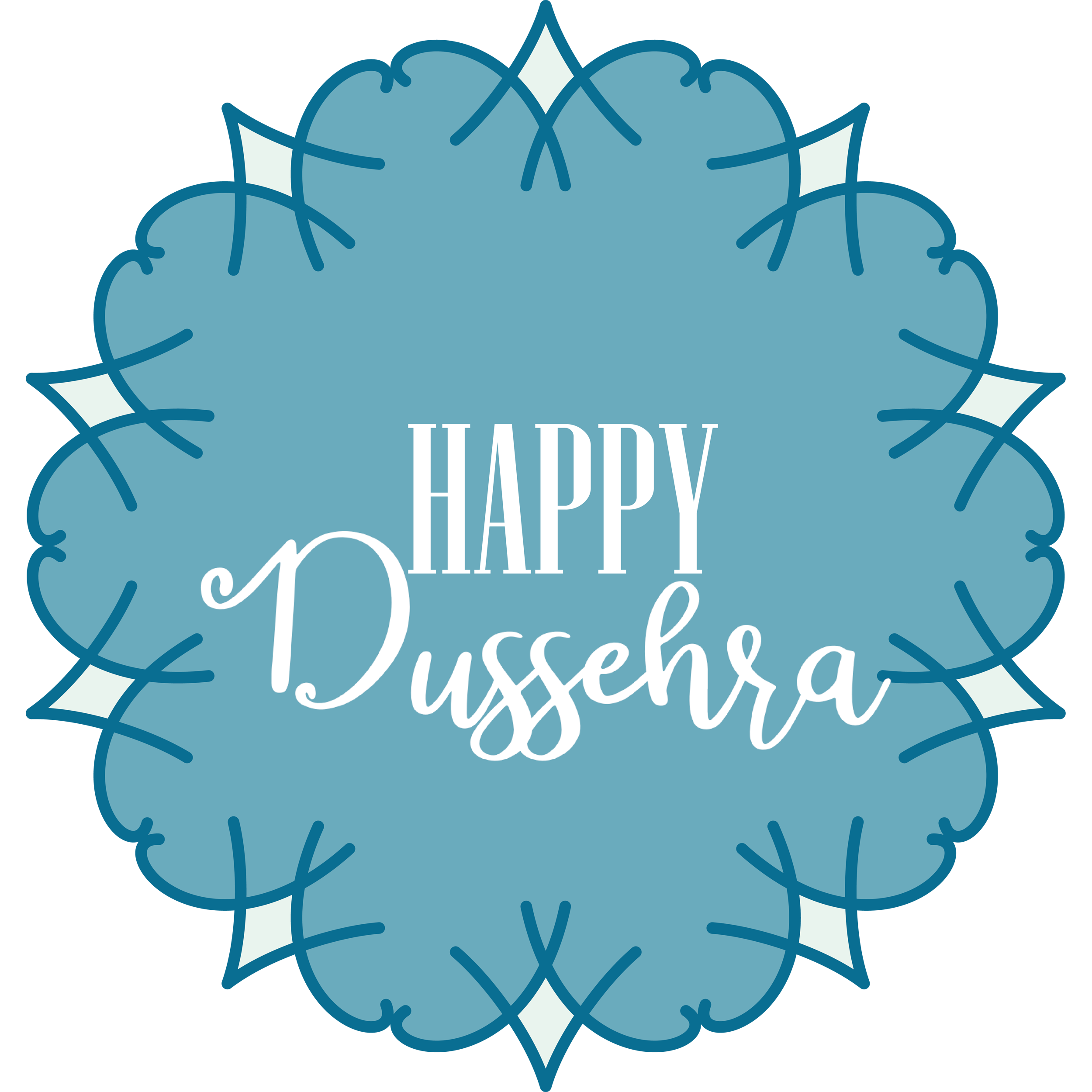 Happy Dussehra Blue Transparent Photo