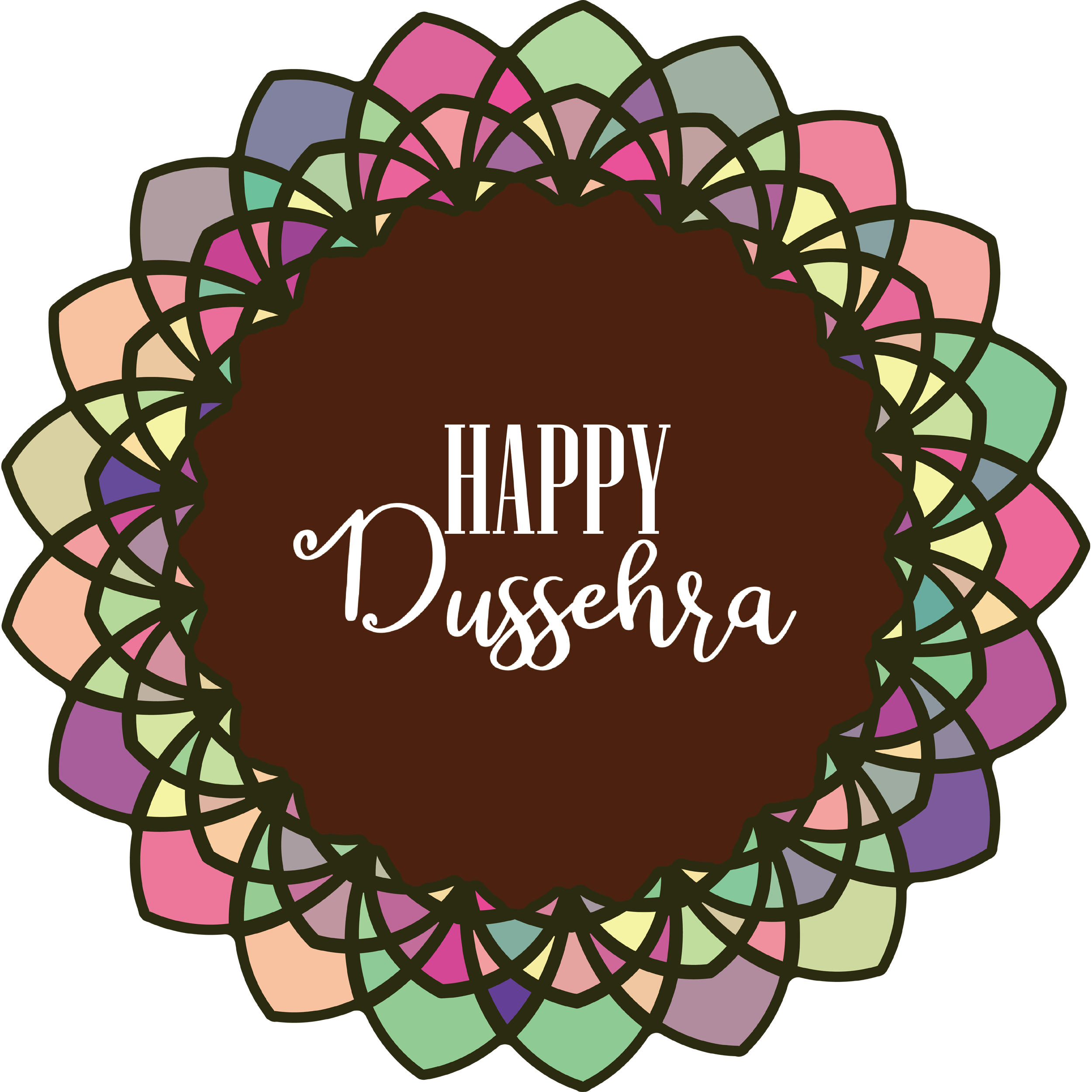 Happy Dussehra Brown Transparent Clipart