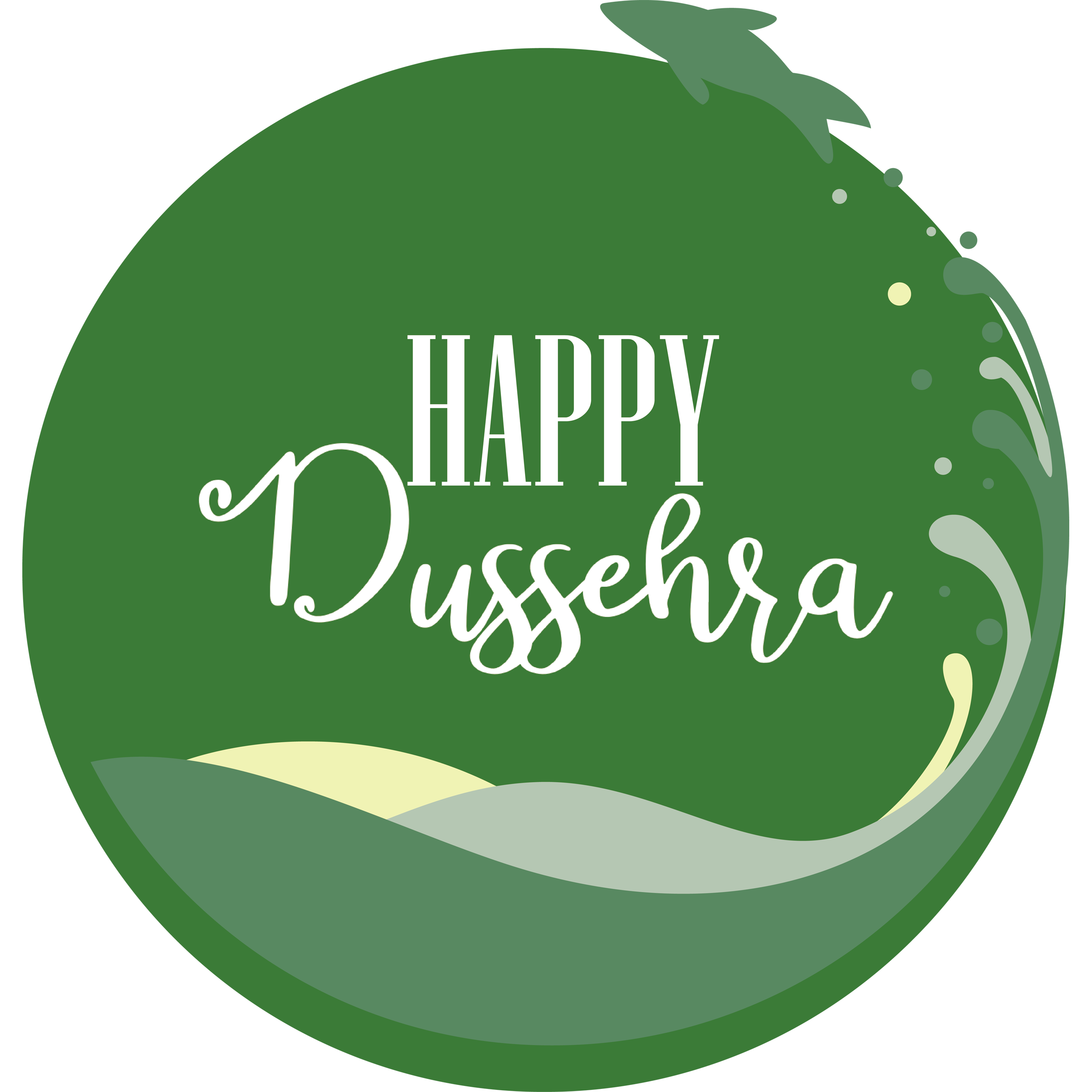 Happy Dussehra Green Transparent Image