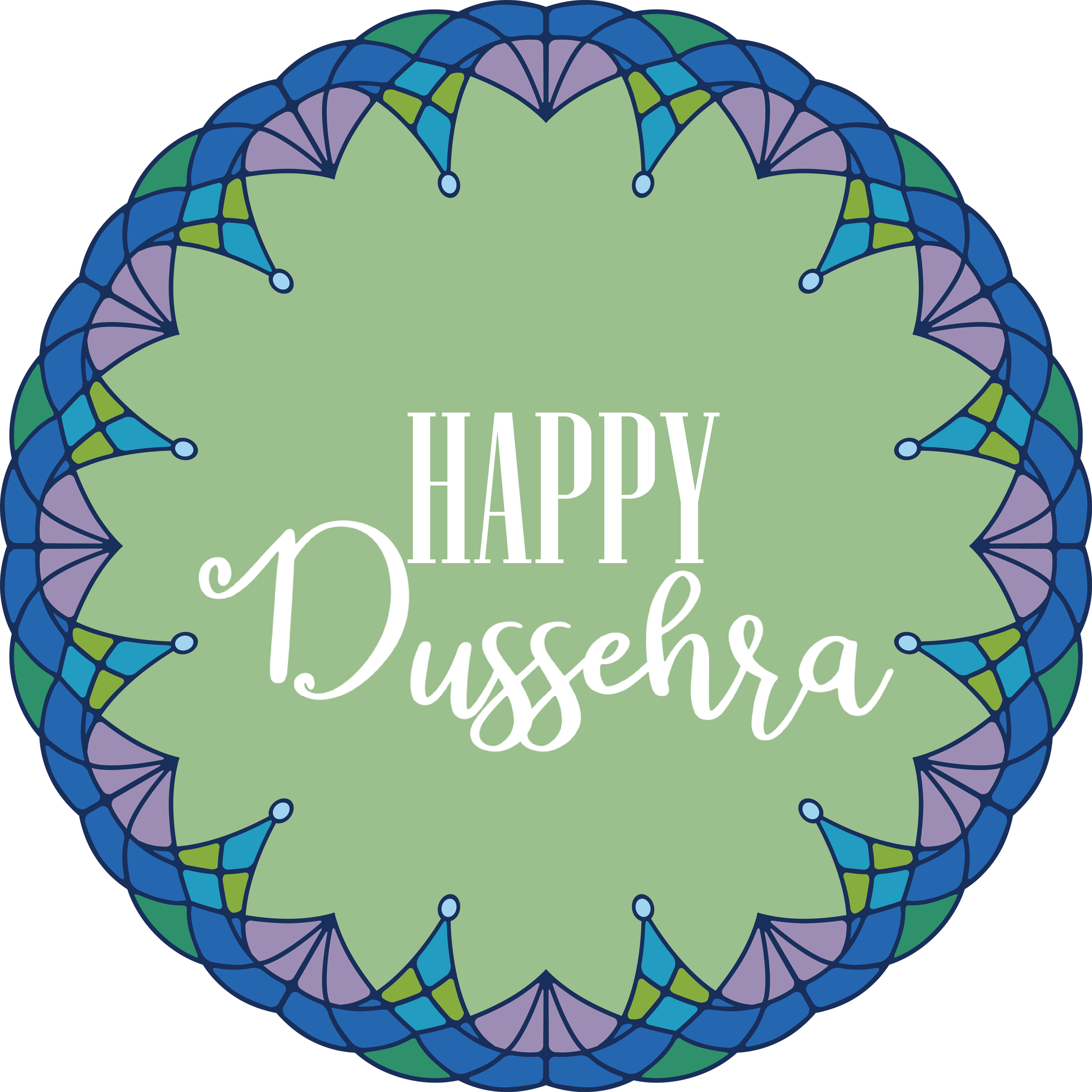 Happy Dussehra Green Transparent Picture