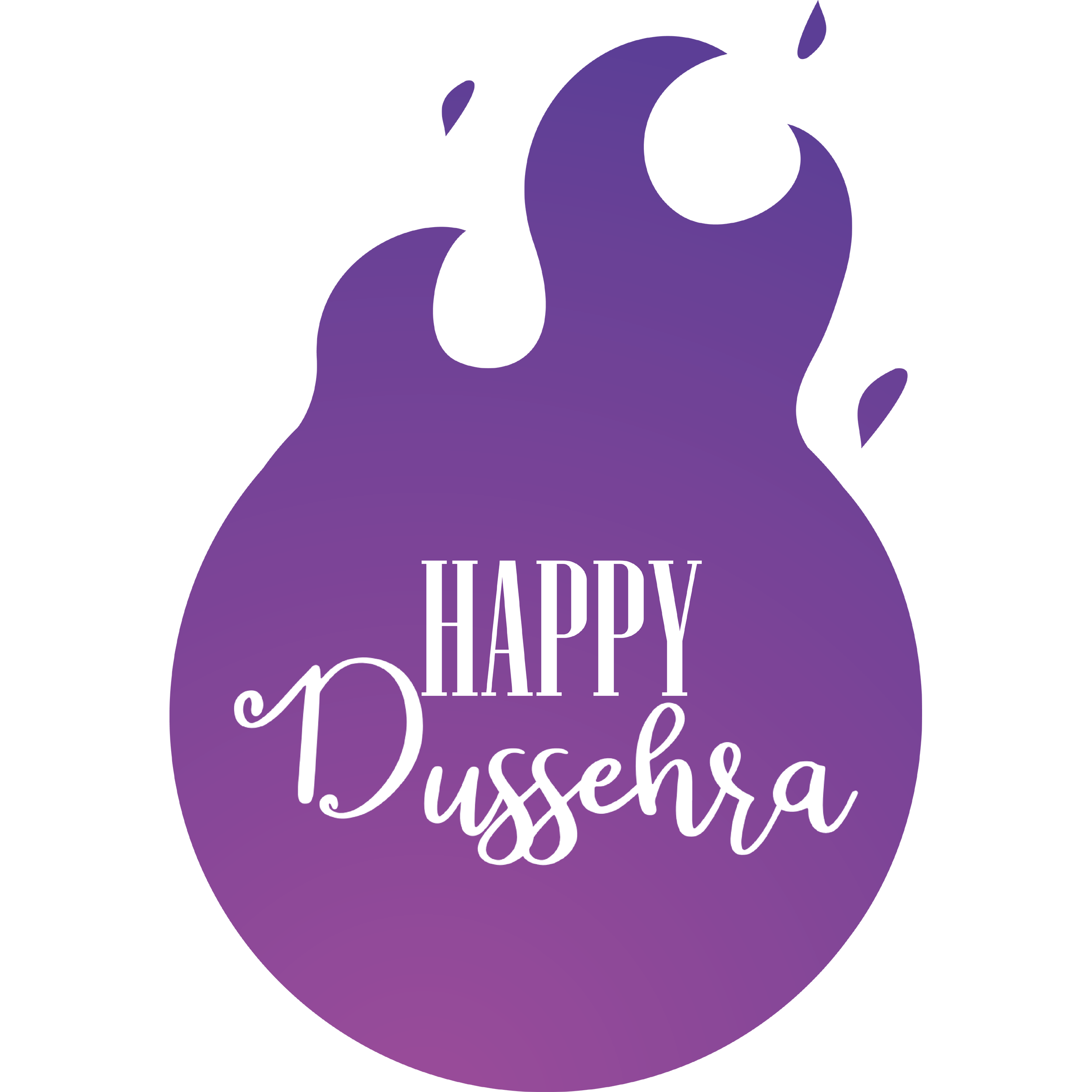 Happy Dussehra Purple Transparent Clipart