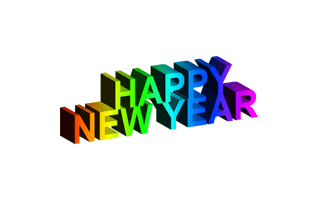 Happy New Year 3D Text PNG