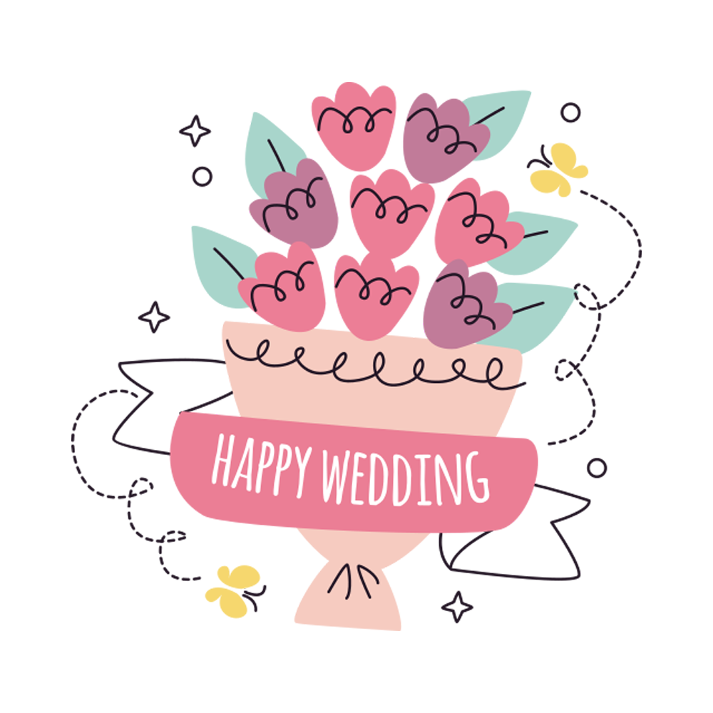 Happy Wedding Sticker Transparent Picture