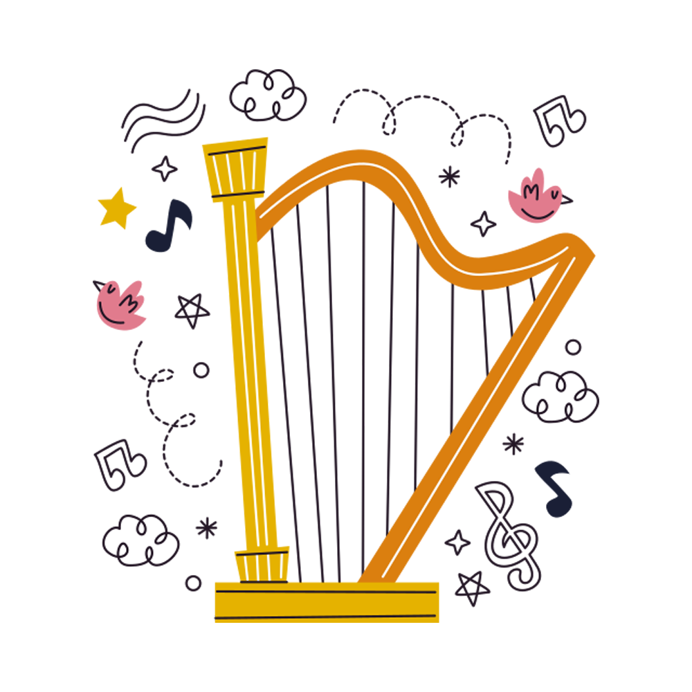 Harp Free Sticker Transparent Picture