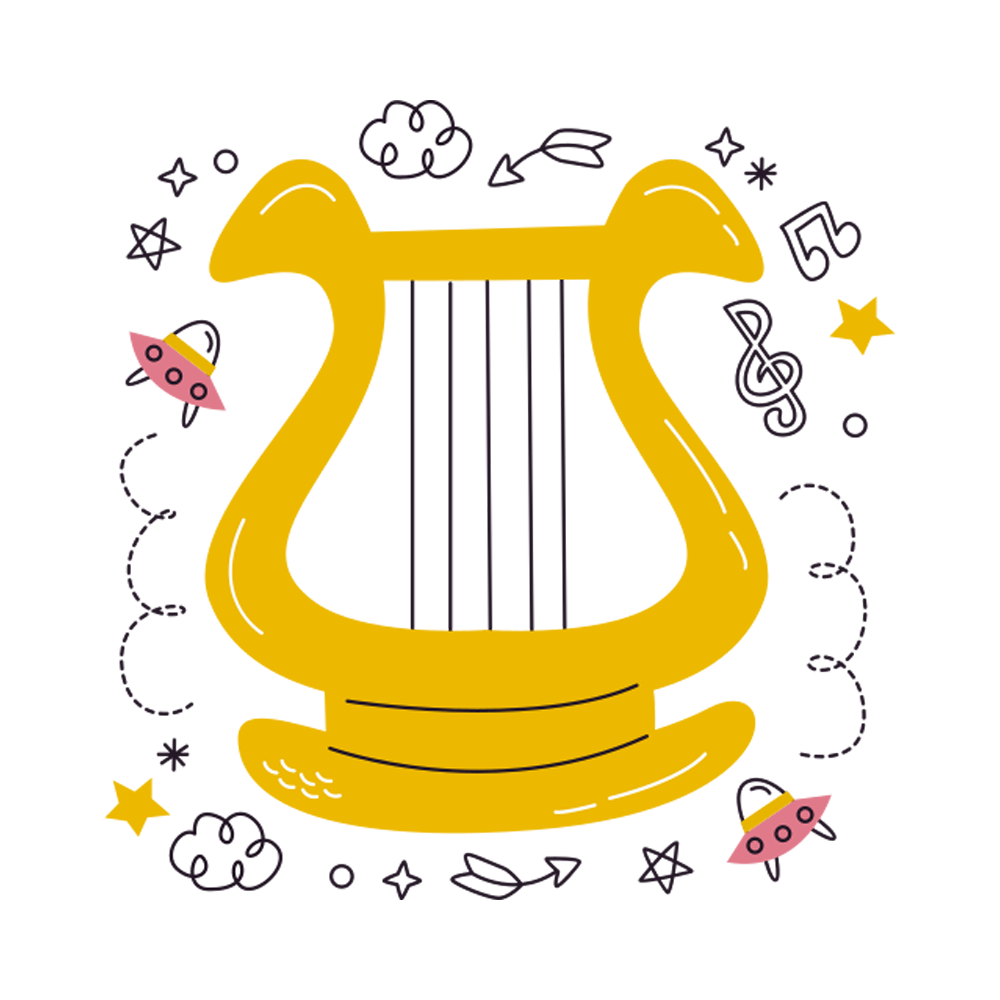 Harp Free Sticker Transparent Clipart