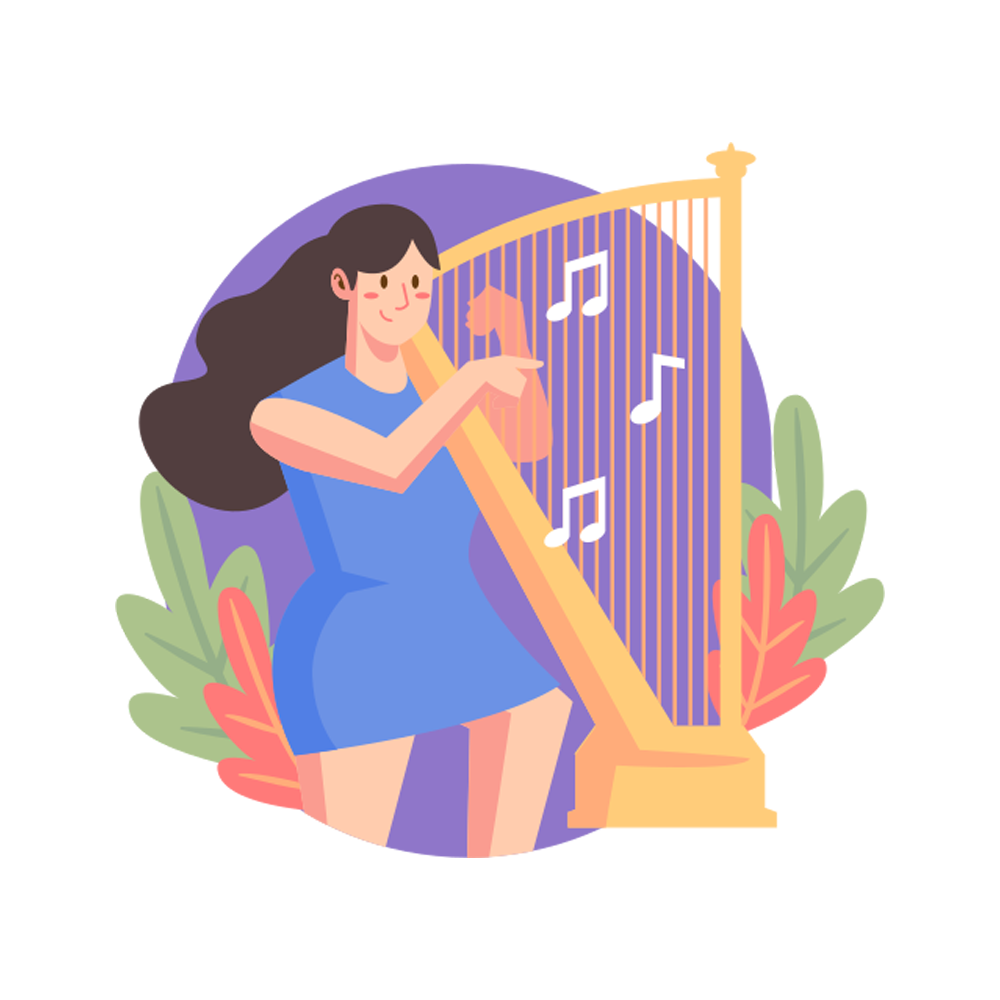 Harp Free Sticker Transparent Gallery