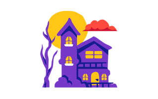 Haunted House Sticker PNG