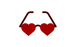 Heart Glasses Free Sticker PNG