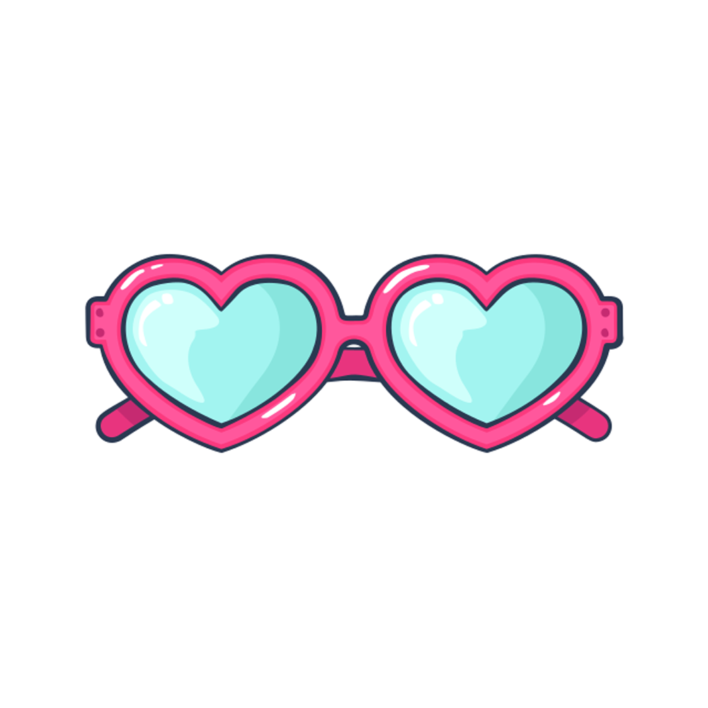 Heart Glasses Sticker Transparent Image