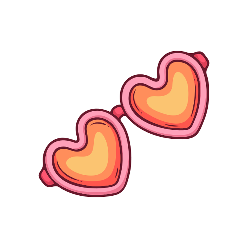 Heart Glasses Sticker Transparent Picture