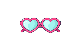 Heart Glasses Sticker PNG