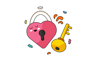 Heart Lock Free Sticker PNG