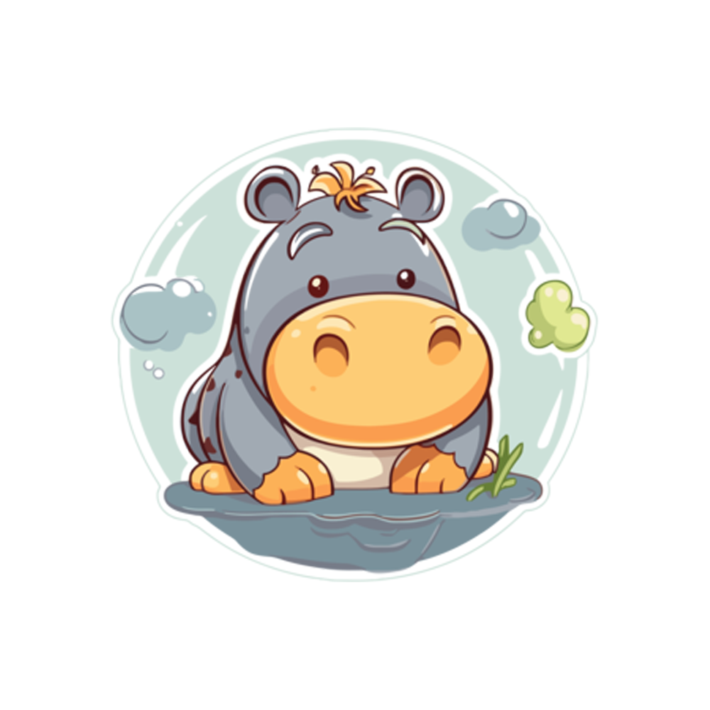Hippo Free Sticker Transparent Clipart