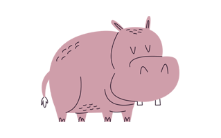 Hippopotamus Sticker PNG