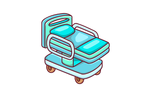Hospital Bed Free Sticker PNG