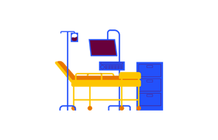 Hospital Bed Sticker PNG