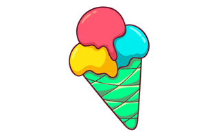 Ice Cream Cone Sticker PNG