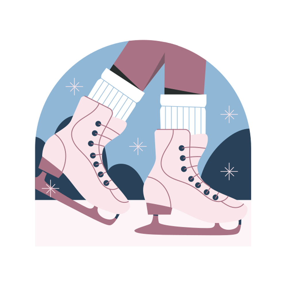 Ice skating Free Sticker Transparent Picture