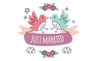 Just Married Free Sticker PNG