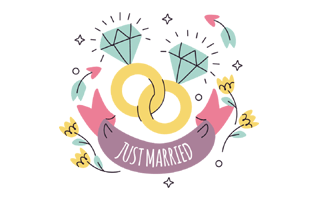 Just Married Sticker PNG