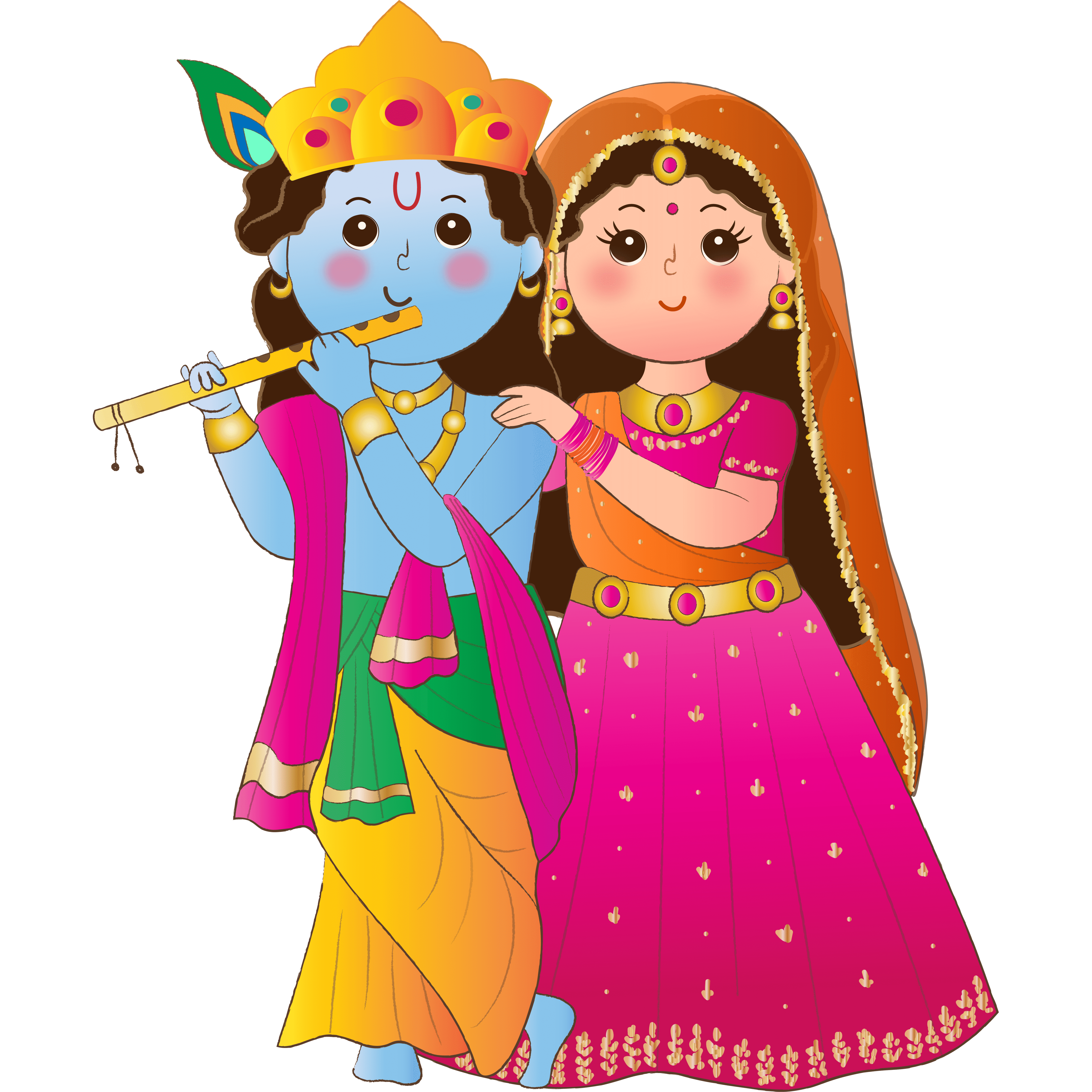 Krishna And Radha  Transparent Image