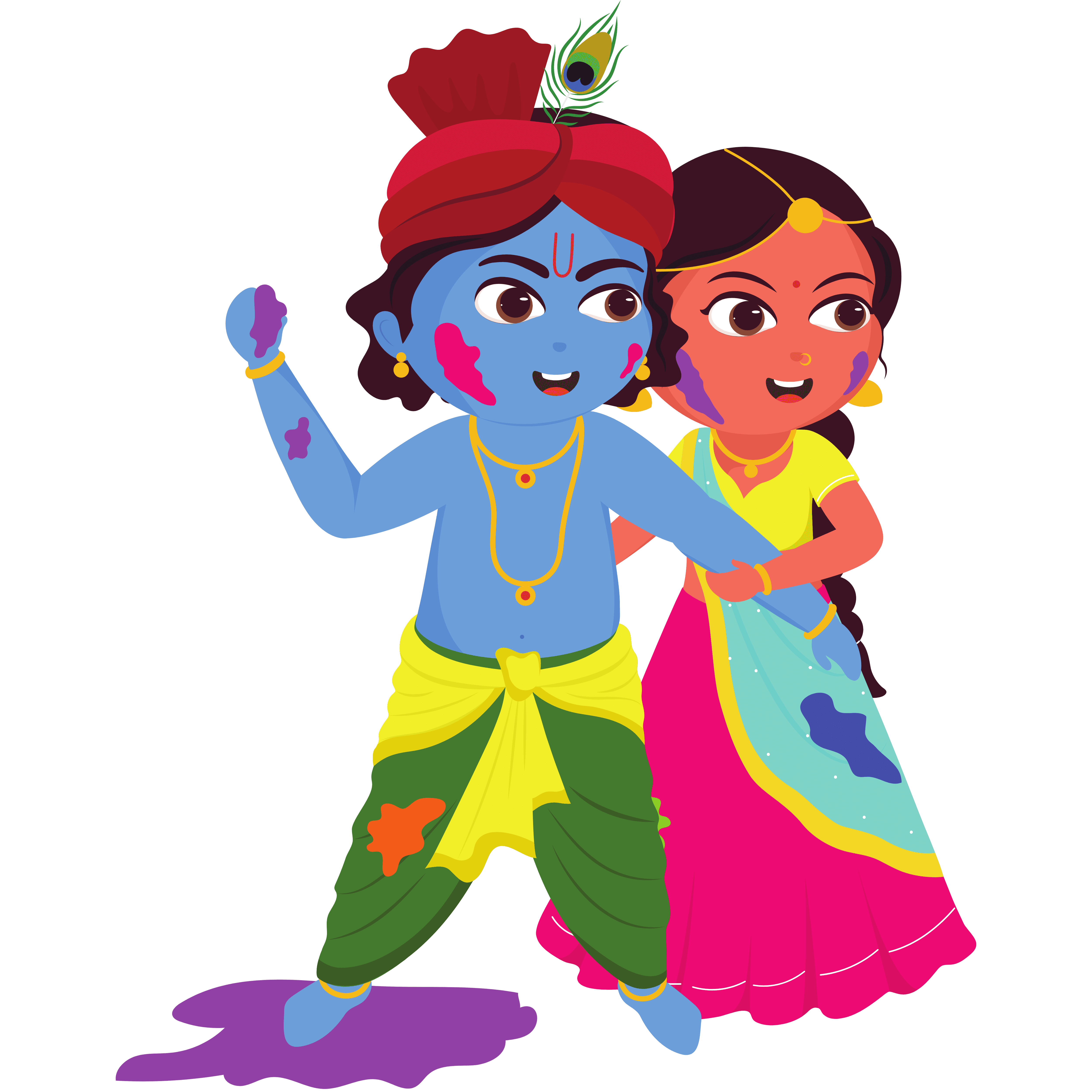 Krishna And Radha Transparent Picture
