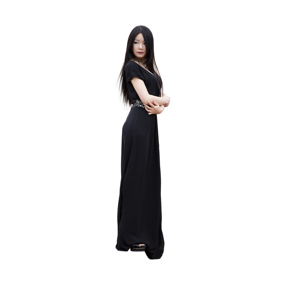 Lee Eun Seo in Black Dress Transparent Picture