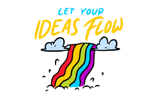 Let Your Ideas Flow Sticker PNG