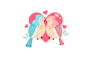 Love Birds Free Sticker PNG