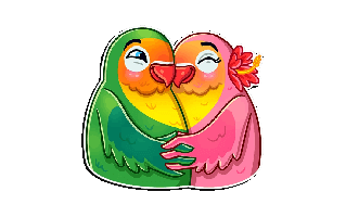 Love Birds Sticker PNG