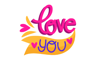 Love You Sticker PNG