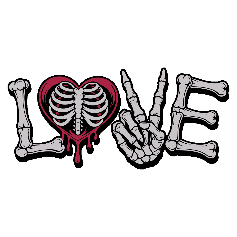 Love You Till The Bones Sticker Transparent Clipart