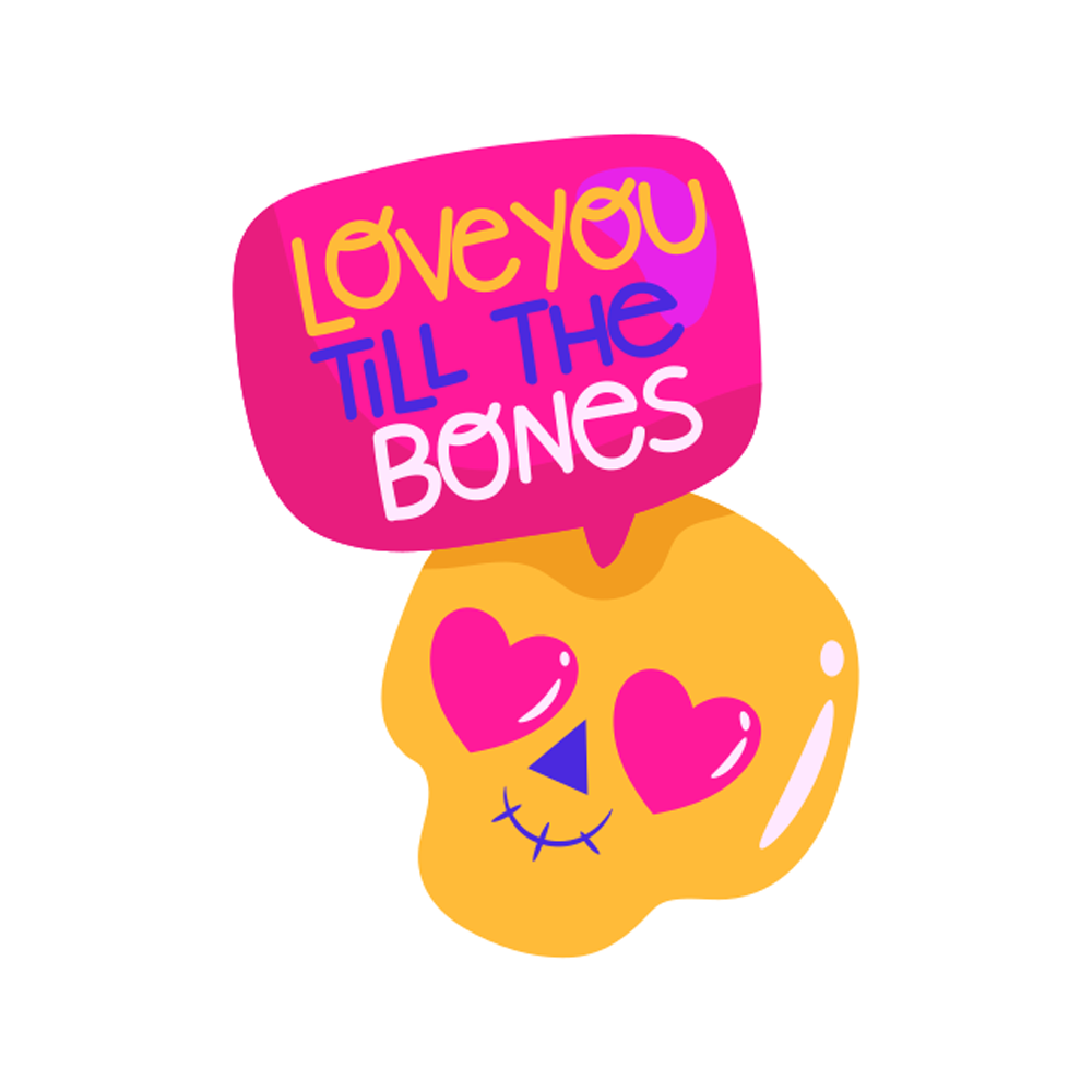 Love You Till The Bones Sticker Transparent Gallery