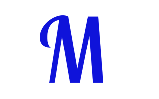 M Alphabet Blue PNG