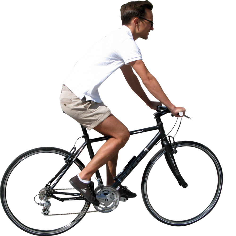 Man On Bicycle  Transparent Photo