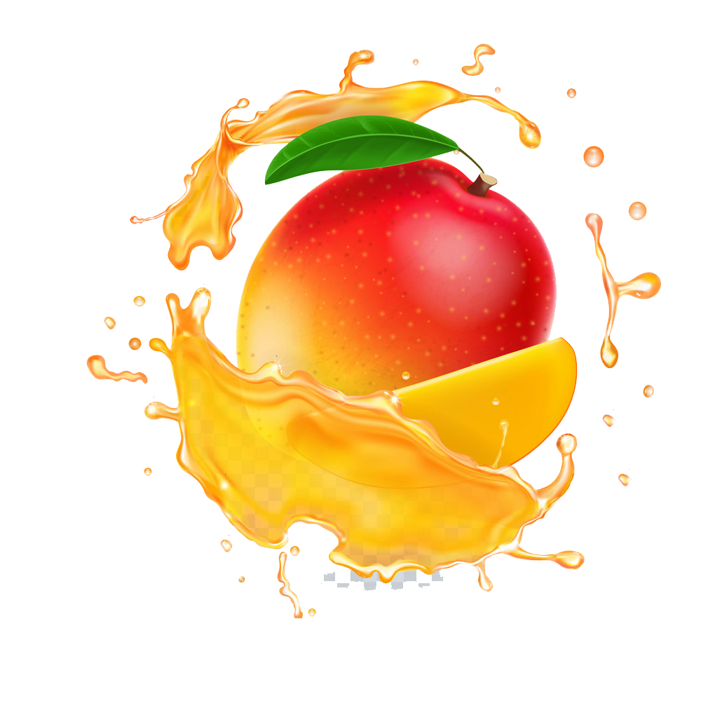 Mango Juice Splash Transparent Clipart