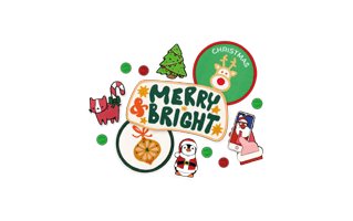 Merry And Bright Free Stickr PNG
