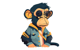 Monkey In Sunglasses PNG