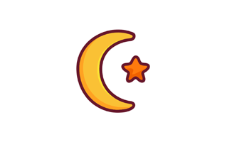Moon And Stars Sticker PNG